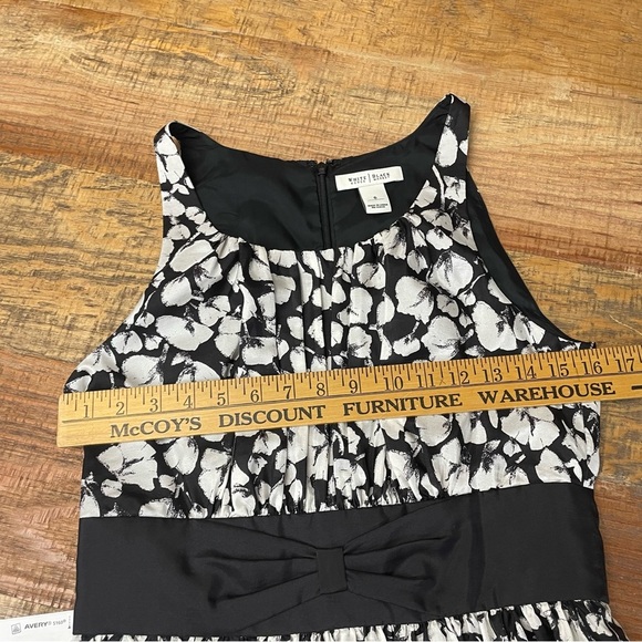 White House Black Market Floral Dress Bow Waist Silk midi 6 WHBM wedding - Picture 5 of 9